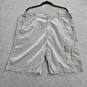Simms Men Shorts XL Gray Cargo‎ Pocket Nylon 10" Inseam Mid Rise Adult Casual